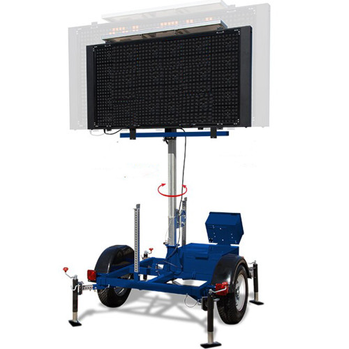 Stalker Variable Message Board Sign And Trailer, Includes Traffic Data Collector, Rotates 360 Degrees, Raise - Lower - Pivot, Choose (In Feet) 3 X 6 Or 4 X 8 Display Panels, Battery And Solar Powered